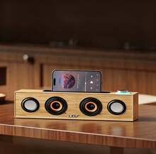 The OKS266 Retro Wooden Bluetooth Speaker Is A Nostalgic Desktop Computer Speaker With High-Fidelity Sound Quality. It Is Compatible With Desktops, Laptops, Mobile Phones, And Tablets, And Features Multi-Mode Connections Via USB/3.5mm/AUX. It Boasts A Classic Design. - View 12