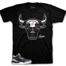 Matching Shirt With Retro 3 Black Cement Logo - War Bully Sneaker Tees - 款式 - 查看 1