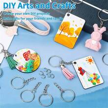 100-Piece Keychain Making Tool Kit - Complete Set Includes 50 Keychains And 50 Jump Rings - Multicolor - View 4