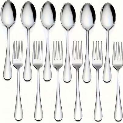 2/10/20/25/50/100/200pcs Silver Cutlery Set, Elegant Tableware Set, Easy To Clean, Reusable, Suitable For Outdoor BBQ, Company Team Building, Birthday Party, Wedding Banquet, School Supplies, Multi-Scenario Use