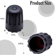 10PCS TPMS Plastic Tire Stem Caps, Wheel Tire Stem, With O-Ring Rubber Seal, Universal Tire Stem Covers SUV, Trucks, Bikes, Motorcycles, Bicycles(Black) - 10 Pcs + Model-e - View 2