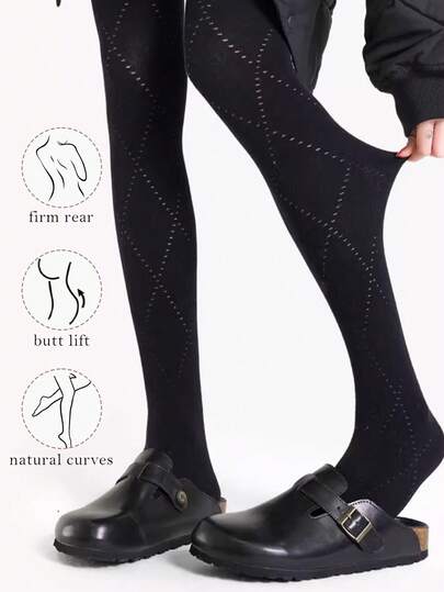 Quần tất họa tiết kim cương cổ điển | Vớ dệt jacquard mỏng | Vớ mỏng co giãn cao gợi cảm phong cách Y2K, kiểu dáng retro quyến rũ đa năng