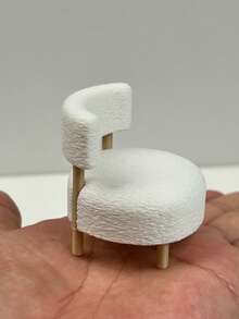 Figurita de Grado de Coleccionista, Modelo de Sofá Silla a Escala 1:12, Modelo de Silla de Plástico Duro con Terciopelo Falso, Adorno de Taburete de Ocio en Miniatura, Pequeño Adorno de Decoración de Halloween, Sofá de Accesorio para Fotografía de Micro Escena - Modelo de sofá - Ver 13