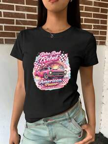 Dam-T-shirts - Svart - Visa 2