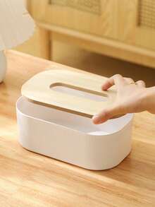 Dispensador de pañuelos de plástico rectangular moderno - Multifuncional, caja de almacenamiento de pañuelos de escritorio elegante, soporte de caja de pañuelos minimalista para escritorio de oficina, hogar, mesa de comedor, decoración del hogar, decoración del dormitorio, accesorios de cocina - Multicolor - Ver 5