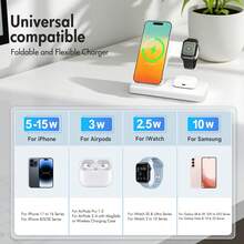 Fast Charging 3-In-1 Wireless Charger 3 In 1 Fast Charging Magnetic Wireless Charger, Fast Charging Dock Station Compatible With Various Products Of L_Phone, Memorial Day Summer Kickoff Gift Giving - White - View 7