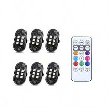 Bộ 1/2/4/6 đèn LED nhấp nháy không dây có điều khiển từ xa, đèn mini 8 màu sạc USB, đèn cảnh báo khẩn cấp chống va chạm cho ô tô, xe máy, máy bay không người lái, máy bay, xe đạp. - A - Xem 12