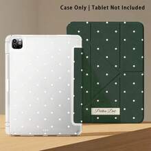 Funda protectora de tableta de cristal acrílico con soporte, plegable y a prueba de golpes, activación/suspensión automática, soporte para lápiz, soporte de varios ángulos, diseño pintado de lunares, protección diaria perfecta, gran regalo - Multicolor - Ver 6