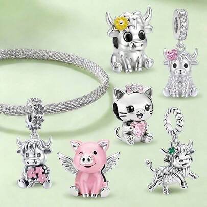 1pc Lucky Yak Pendant Suitable For Women Bracelet DIY Jewelry Making And Daily Matching