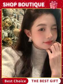 一套字母珍珠耳钉，优雅时尚的女士珠宝，金色星星耳环套装，适合作为情人节派对礼物 - 查看 2