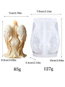 3D天使翅膀硅胶蜡烛模具，手工背面天使雕塑模具，适用于DIY工艺品、家居装饰和礼品 - 天使之翼-蠟燭模具 - 查看 8