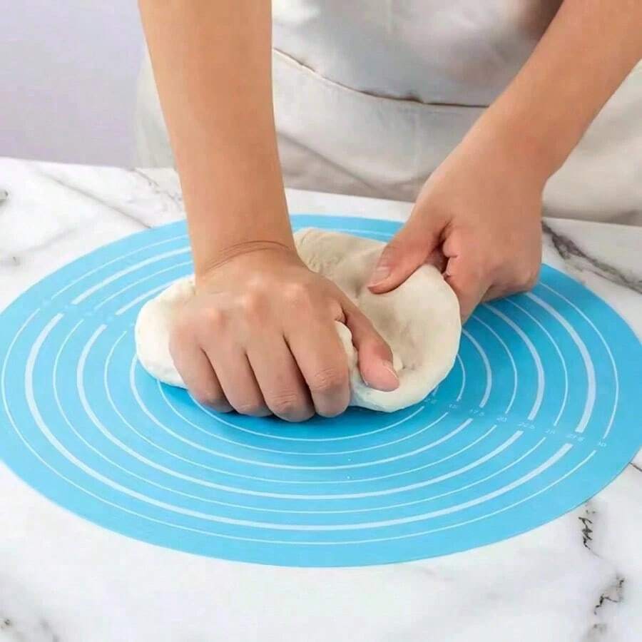 Thảm nướng tròn bằng silicon, tấm lót nhào bột chống dính có vạch đo, dụng cụ nấu ăn nhà bếp. - Nhiều màu - Xem 1