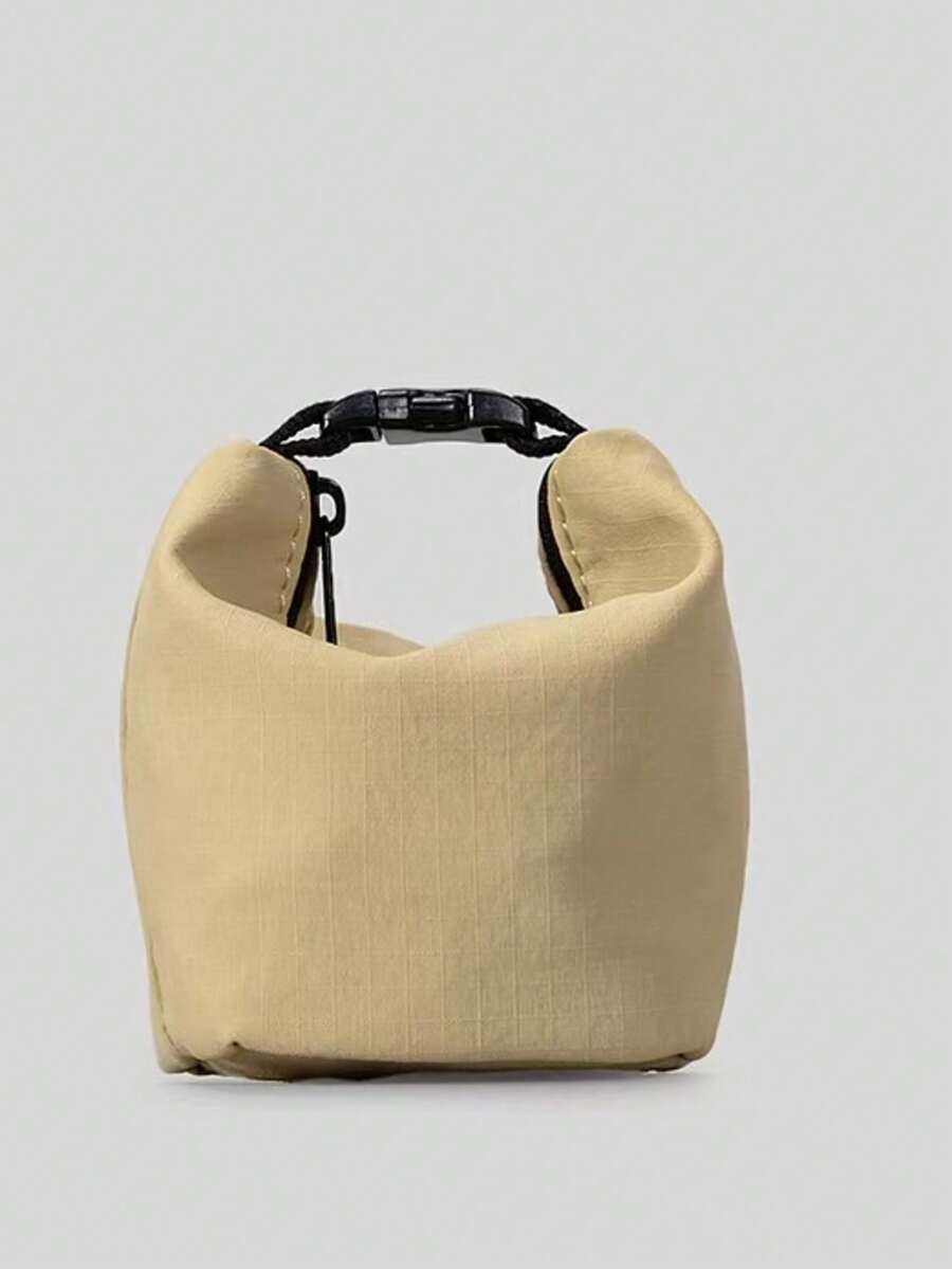 New Minimalist Elegant Phone Bag With Climbing Rope Shoulder Strap, Lightweight Nylon Bucket Crossbody Bag, Casual Versatile - Khaki - View 1
