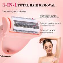 Hatteker Máy cạo râu điện 2 trong 1 dành cho nữ, dùng cho vùng kín và nách, máy tỉa lông đa chức năng màn hình kỹ thuật số. - Xem 8