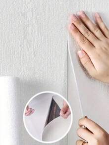 1/5Roll Peel & Stick 3D Linen Wallpaper - Waterproof, Removable Contact Paper For Living Room, Bedroom, Kitchen, Dorm Decor - Easy Apply Solid Color Wall Sticker Rolls - Flax - View 12
