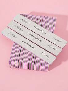 3/5/10pcs Double-Sided 100/180 Grit Reusable Nail Files, Suitable For Natural Nails, Acrylic Nails And Nail Tips, Professional Nail Care Tools For Home And Salon Use - Multicolor - View 7