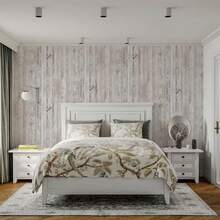 1 rollo de papel tapiz autoadhesivo de grano de madera gris claro desgastado, película decorativa de vinilo resistente al agua y removible, adecuado para gabinetes, encimeras, renovación de muebles, decoración de paredes, 17.7inX39.3/118.1/196.8/393.7in - D - Ver 5