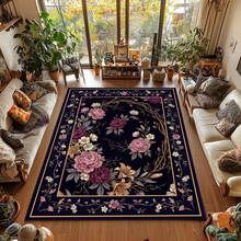 Gothic Floral Mandala Dark Area Rug, Boho Gothic Living Room Area Decor, 32*20inch /84*60inch,Perfect Choice For Gift ,Stylish And High-Quality Rugs, Perfect For  Decorations And GiftsHome Decor, The Best Choice For Gothic-Style Birthday Gifts - màu đen - Xem 3