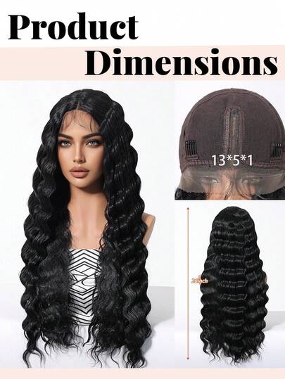 Comfortable And High-Quality 13*5*1 HD T-Part Lace Wig, Wavy Long Curly Hair, Multi-Color, 26-Inch Women's Lace Wig, Synthetic Lace Wig, Easy To Wear And Maintain, Suitable For Daily Wear, Holiday Travel, Parties, Cosplay, Halloween, Christmas. A Perfect Gift For Female Friends.