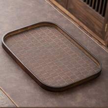 带把手的胡桃木托盘，可用于盛放食物、小吃、饮料、寿司、牛排、披萨、甜点、蛋糕、面包，也可用作早餐托盘、咖啡托盘、茶托盘或熟食拼盘。 - 紫紅色 - 查看 4