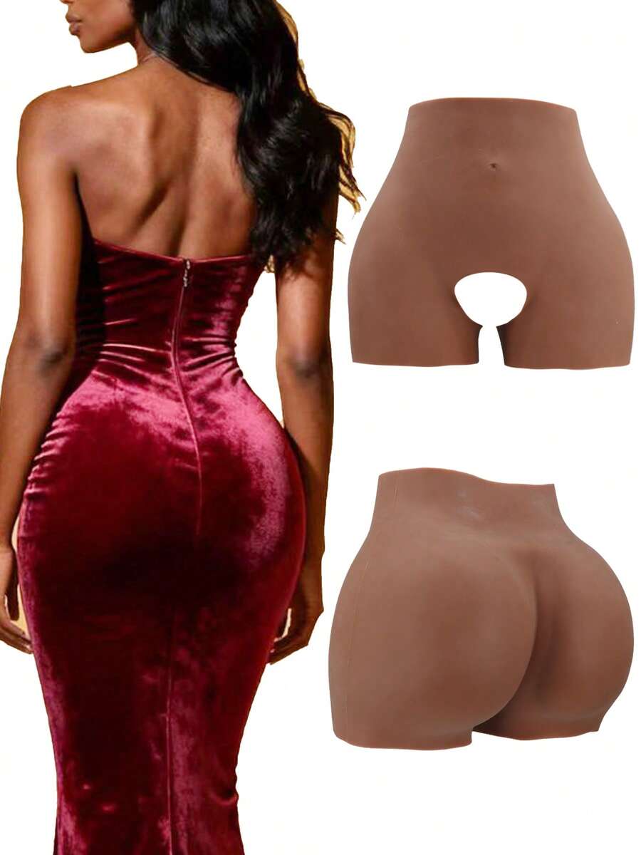 Silicone Butt Lifting Shorts, Wear It And Your Backside Will Glow - Brown - View 1