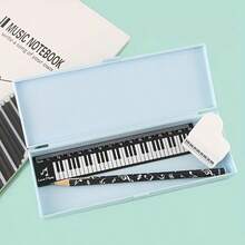 2pcs/Set Music Note Ruler, Creative Musical Themed Ruler, Piano Keyboard Ruler, Cute Music Note Decor Ruler, Ideal Gift For Music Lovers, Black & White Piano Key Ruler, Pentagram Scale Ruler, Useful Office Supply, Music Teacher Award - Black and White Ruler - View 8