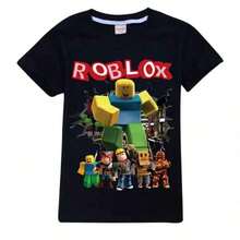 Back To School% Cotton Short Sleeve Casual Tee Cartoon Anime Game Robloxs-Shirt Kids Size 140 Bovfriend Gifts, Graphic Tees,Back To School Effortless Styling, Showcase Your Unique Style Funy Shirt.Graphic Tees - 黑色 - 查看 2
