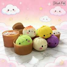 2 pièces Squishies en peluche mini pain aléatoires, jouets à manipuler de haute qualité, livrés avec un contenant de rangement, couleurs assorties, objet antistress, jouet antistress, objets antistress, accessoires de jeu, jouets pour garçon, personnalisé, jouets pour fille, cadeau amusant, squishy - a - Voir 1