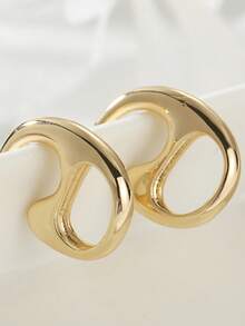 New Elegant Gold Geometric Earrings For Women, Perfect Birthday Gift, Fashionable Earrings Suitable For Daily Wear And Parties - Gold - View 8