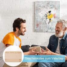 APODESS Papa Frühstücksbrett mit OPA Acryl Deko-Block - Doppeltes Geschenkset für Vatertag-Partydekoration - Übersicht 2