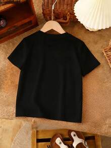 6 Stücke/Set Mädchen Casual Mode Ziffer 25 & Vogel Buchstaben Muster T-Shirt und Shorts Set, bequeme Alltagskleidung, kühler Sommerstil für Mädchen - Verschiedenfarbig - Übersicht 4