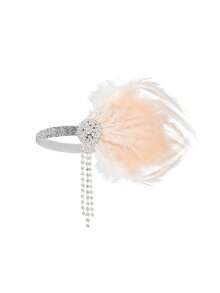 1 pieza D EXCEED Diadema de plumas artificiales estilo flapper de los años 20 con borla para mujer, fiesta, cóctel, baile de graduación, boda, evento nocturno, Halloween, inspirada en el estilo vintage - Multicolor - Ver 9