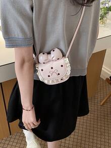 High-Quality Cute Bow Decor Girl's Shoulder Crossbody Bag, Suitable For Street, Date, Party - Multicolor - View 7