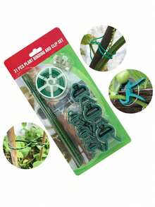 31pcs Outdoor Gardening Plant Ties Set, Flower Fixing Clips Gardening Clips Set/Gardening Clips/Plastic Tomato Plant Clips - / - View 8