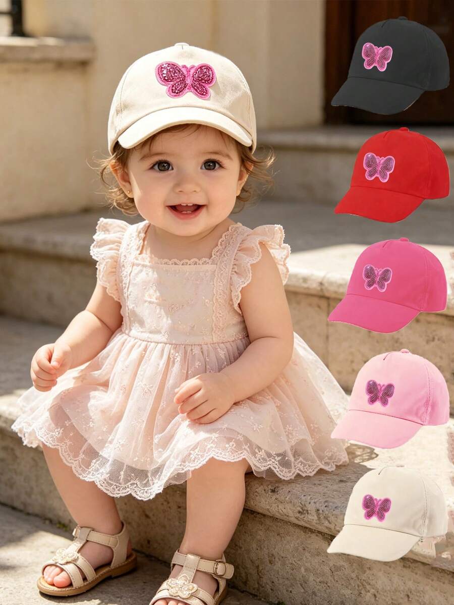 1pc Newborn Baby Bowknot Baseball Cap, Toddler Boys & Girls Sun Hat, Suitable For Outdoor Daily Wear, UV Protection