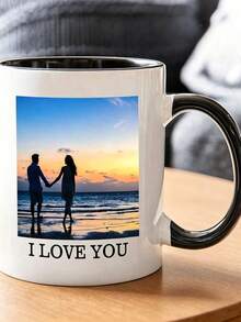 1pc Customizable Photo Mug, Personalized Photo Coffee Cup, Anniversary Mug, Housewarming Gift, Birthday Graduation Wedding Gift, Personalized Gift Suitable For All Occasions - Multicolor - View 5