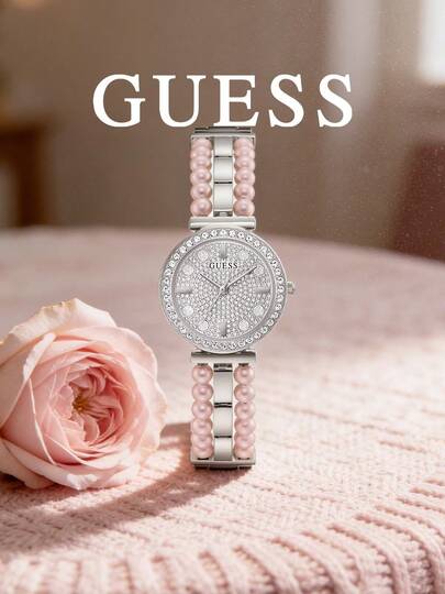 Guess Đồng hồ thạch anh nữ vỏ thép không gỉ, thích hợp cho các dịp kinh doanh, làm quà tặng cho gia đình và bạn bè, GW0531L1