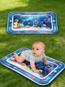 Alfombra inflable de parque acuático para niños, promueve el desarrollo físico y sensorial, diseñada con coloridas escenas submarinas, incluye juguetes flotantes adorables, satisface las necesidades de juego diario de los niños, adecuada para la interacción al aire libre entre padres e hijos, regalo perfecto para niños y niñas - Multicolor - Ver 10