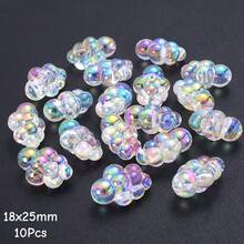 10pcs Transparent Acrylic Cloud Beads, UV Colorful Beautiful Cloud Bubble Beads, Suitable For DIY Crafts Like Bracelets, Necklaces, Bag Charms And Other Creative Handmade Items - Multicolor - View 11
