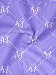 Ensemble t-shirt à manches courtes imprimé et short pour hommes - minimaliste et à la mode, adapté pour l'été - Violet - Voir 4