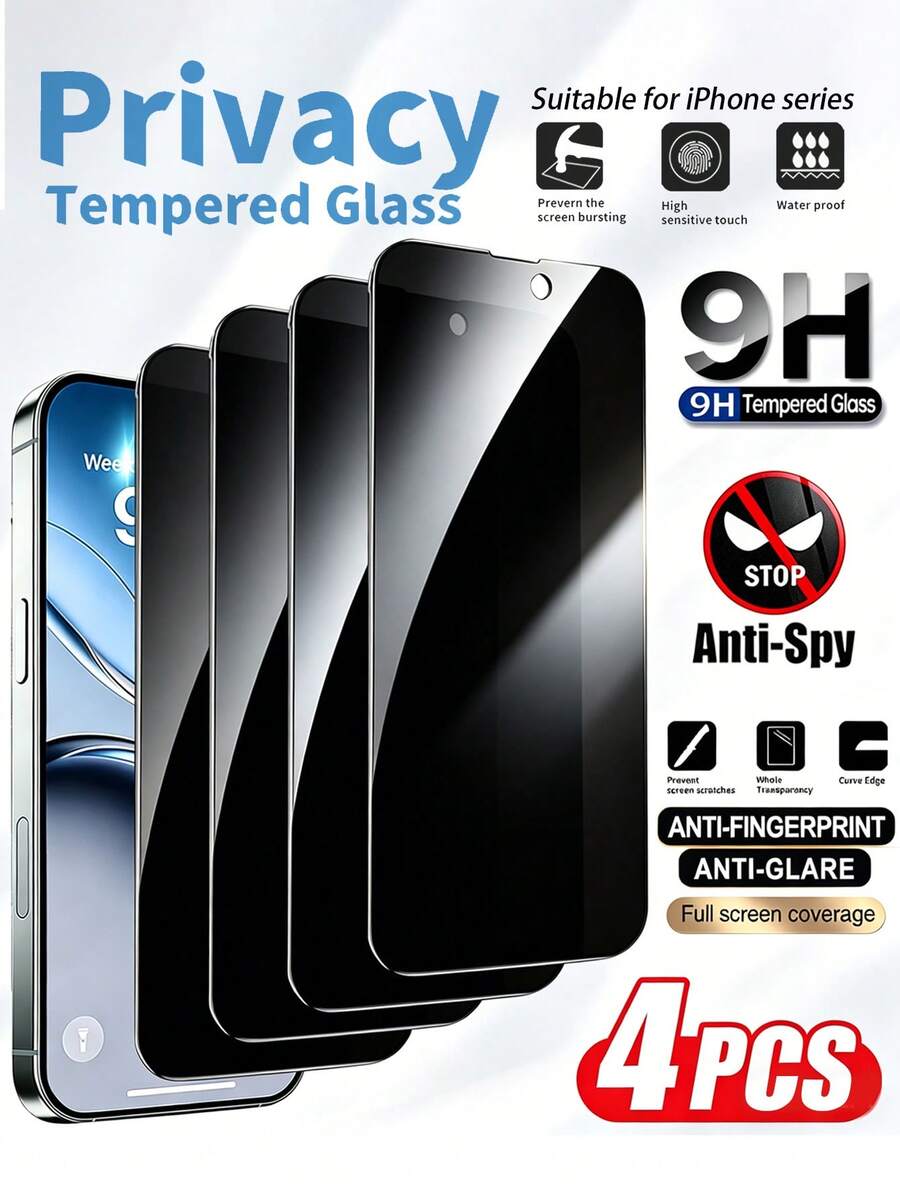 4 Pezzi Pellicola Protettiva per Privacy in Vetro Temperato, Realizzata in Materiale Avanzato in Vetro ad Alta Durezza, Compatibile con iPhone 17e/17Promax/17Pro/17Air/17/16/16Pro/16Plus/16Promax /15 /15 Plus /15 Pro /15 Pro Max/ 14 /14 Plus /14 Pro /14 Pro Max/13 Mini/13/ 13 Pro /13 Pro Max/ 12 Mini /12/ 12 Pro/ 12 Pro Max/11/ 11 Pro /11 Pro Max, Regalo per la Festa della Mamma, Anniversario