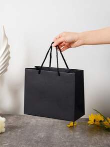 5 túi tote màu đen có thể tái sử dụng, thích hợp cho cửa hàng quần áo, đám cưới, tiệc sinh nhật, ngày lễ, kinh doanh, thủ công mỹ nghệ, bán lẻ. - Xem 8