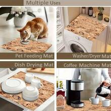1 pieza Felpudo de cocina súper absorbente y de secado rápido con base antideslizante, apto para barra de café, mesa de comedor - Superficie de fácil limpieza y diseño de secado rápido, se adapta a cocinas modernas o tradicionales, accesorios de barra de café, decoración del hogar con estilo - Adicción al café - Ver 7