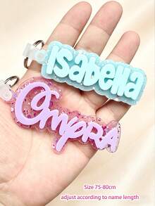 Personalized Acrylic Name Tags, Keychains, Backpack Labels, Diaper Bag Labels, Lunchbox Labels, Kids Labels, Party Supplies, 3D Raised Lettering - Keychain - View 3