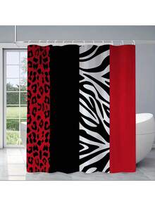 1pc/4pcs Modern Black And White Zebra Print Shower Curtain And Bathroom Set, Bathroom Curtains, Non-Slip, Decorative Polyester Bathroom Accessories, With 12 Plastic Hooks, 70.8 Inches X 70.8 Inches, Zebra Pattern Toilet Lid Cover And Mat, Bathroom Decor | Zebra Print Design | Bathroom Decor - A - View 17