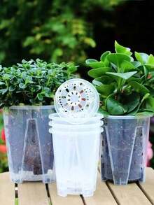 5 Packs Classic Round Transparent Orchid Pots, Breathable Plastic Flower Pots With Drainage Holes For Indoor Outdoor Garden - High-transparency Flower Pots - View 2