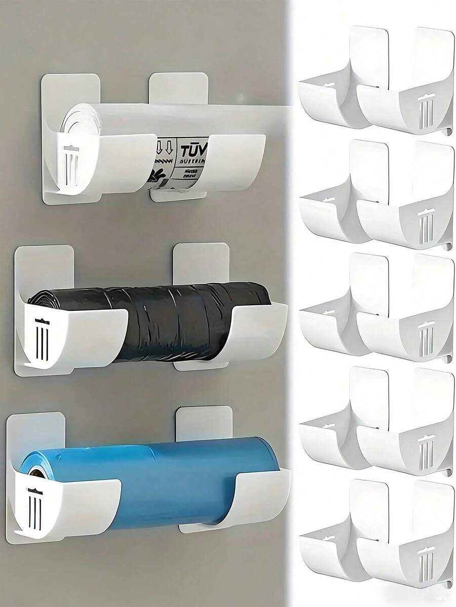 8pcs/4pcs Kitchen Garbage Bag Rack, Kitchen Storage Rack, Cabinet Storage Accessories, Hanging Storage Rack, Door Hanging Storage Tool, Plastic Cling Film Rack, Kitchen Storage Rack, Kitchen Accessories, Cabinet Storage Accessories, Ideal Valentine's Day And Mother's Day Gifts
