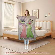 TADC Frog Jax Flannel Throw Blanket, The A-Amazing D-Digital Circus Cartoon Art Design, Soft Cozy Reversible Plush For Couch, Unique Pop Culture Gift For Fans,  Wall Home Decor For Bedroom Living Room - 彩色 - 查看 10