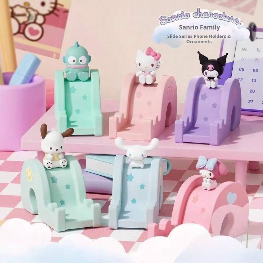 Dòng giá đỡ điện thoại trượt mới, mặt dây chuyền sáng tạo tinh tế, giá đỡ Hello Kitty dễ thương, phụ kiện anime, mặt dây chuyền để bàn cầm tay, chất liệu PVC, chống rơi, chống mài mòn, nhẹ, di động, góc nhìn có thể điều chỉnh, thiết kế khe cắm, ổn định, đặt ngang và dọc, đáp ứng nhu cầu hàng ngày. - C - Xem 1