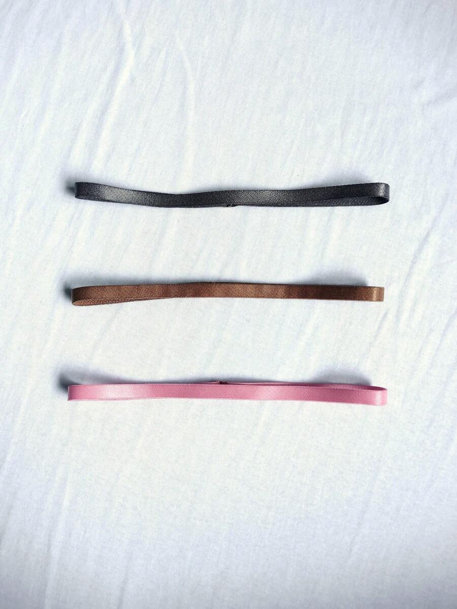 3-Piece Kit Of Basic Elastic Headbands For Yoga, Sports, And Running - Gray, Brown, And Rose Gold - 灰色,棕色和玫瑰色 - 查看 1